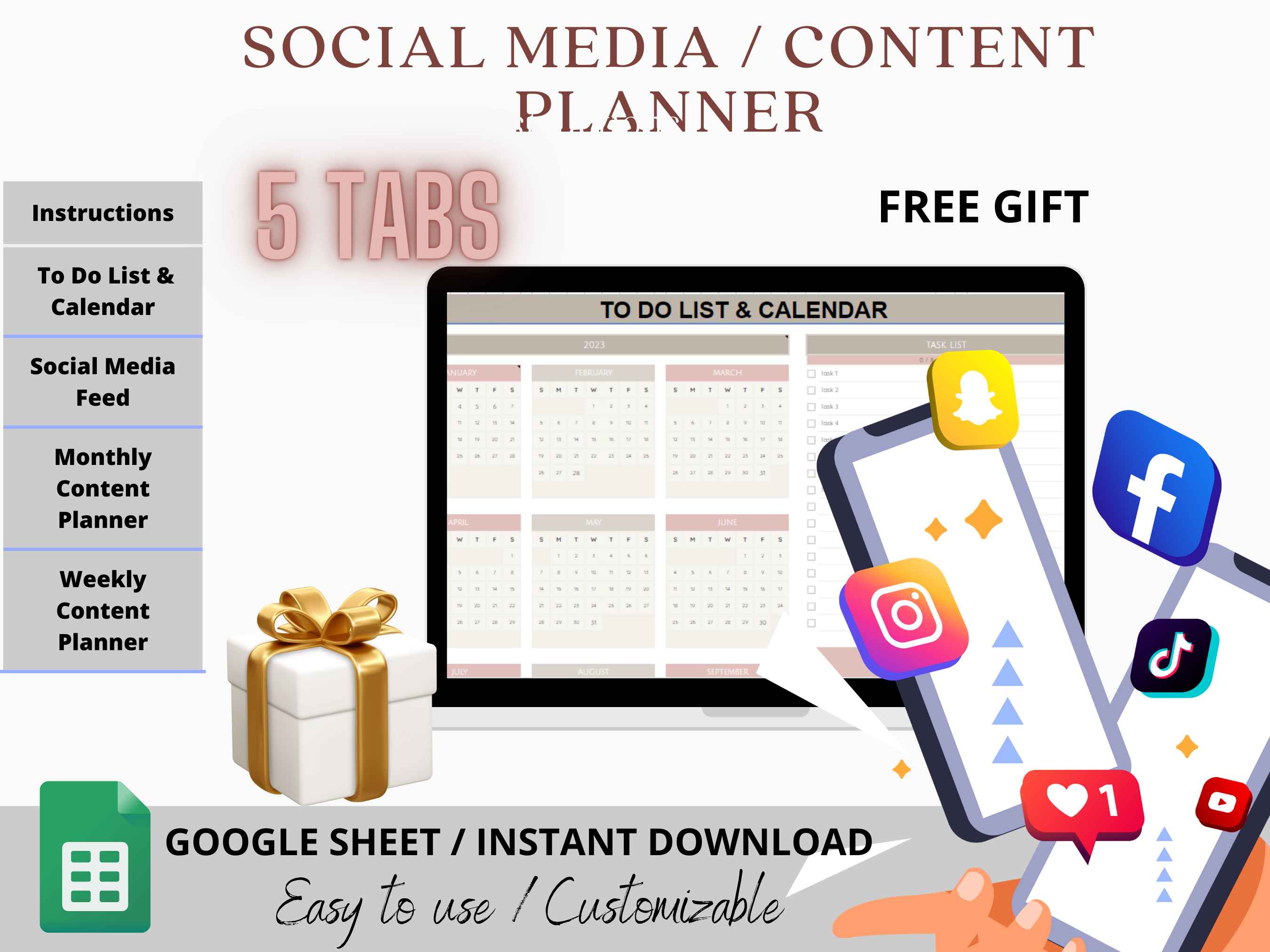 Social Media Planner Excel Spreadsheet-cover